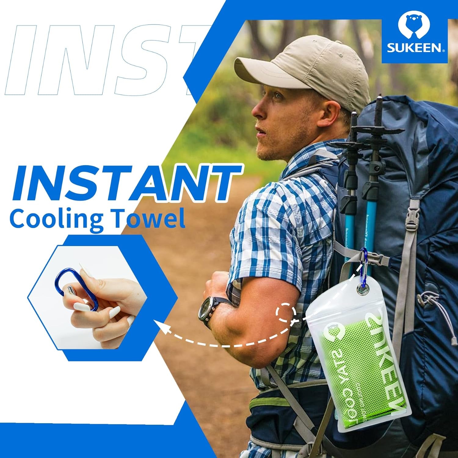 Stay Cool Anywhere: 4 Pack of Premium Microfiber Cooling Towels (40" x 12") - Perfect for Yoga, Sports, Gym, and Outdoor Activities!