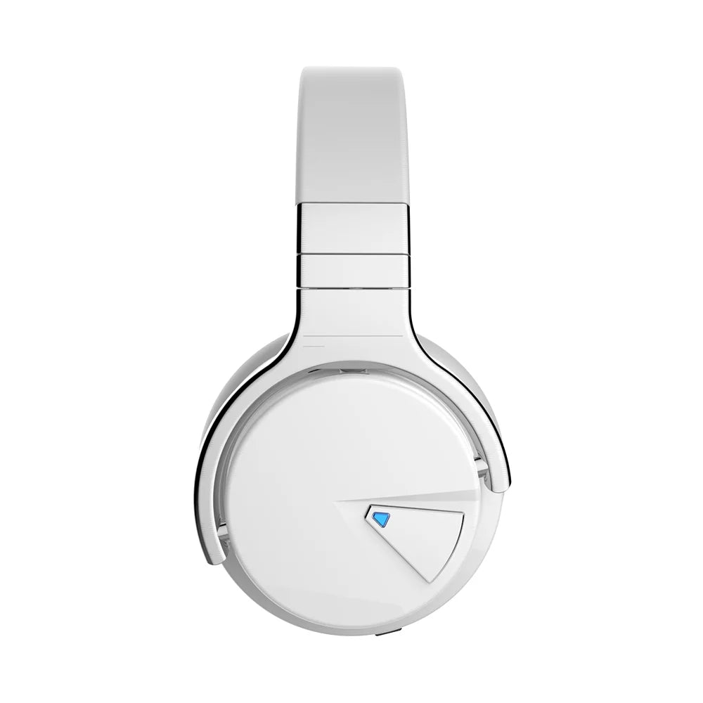 E7 Bluetooth Active Noise Cancelling Over-Ear Headphones with Microphone and Deep Bass (White)
