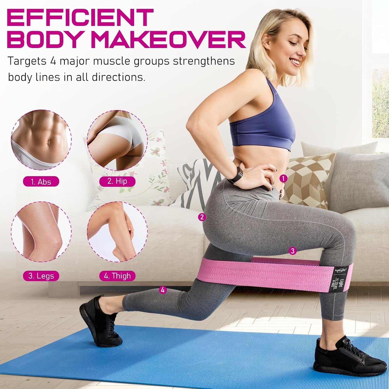 Professional Resistance Bands for Strength Training, Fabric Exercise Bands for Lower Body, Versatile Workout Bands for All Fitness Levels, Ideal for Yoga, Pilates, Rehabilitation, and Home Workouts
