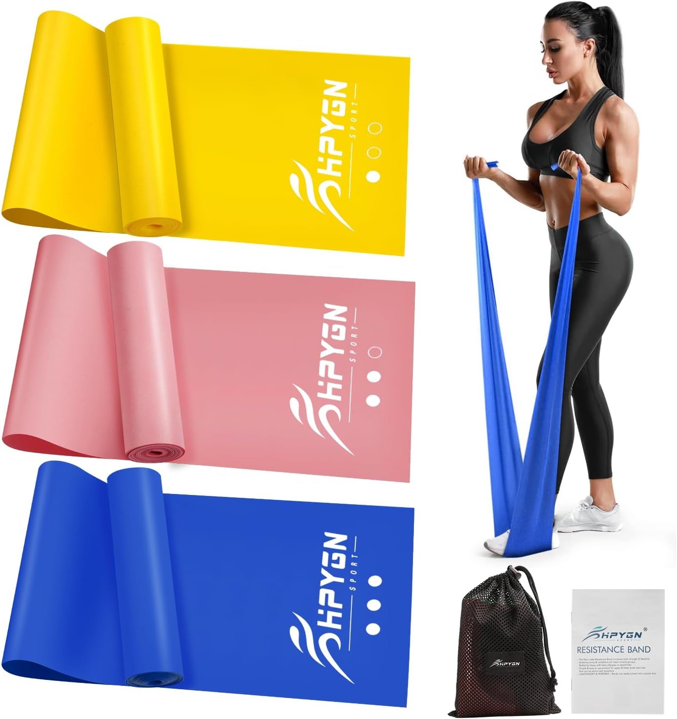 Ankle Resistance Bands with Cuffs - Complete Set for Physical Therapy, Strength Training, Yoga, Pilates, Stretching, and Glute Activation Exercises