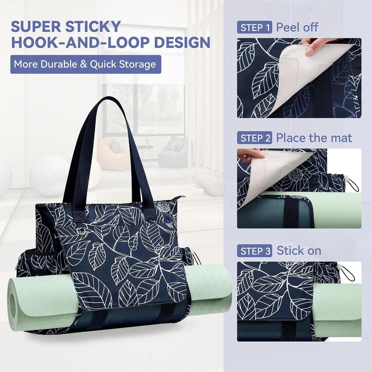 WLLWOO Women's Thick Yoga Mat Bag - Breathable Mesh Tote with Wet Pocket