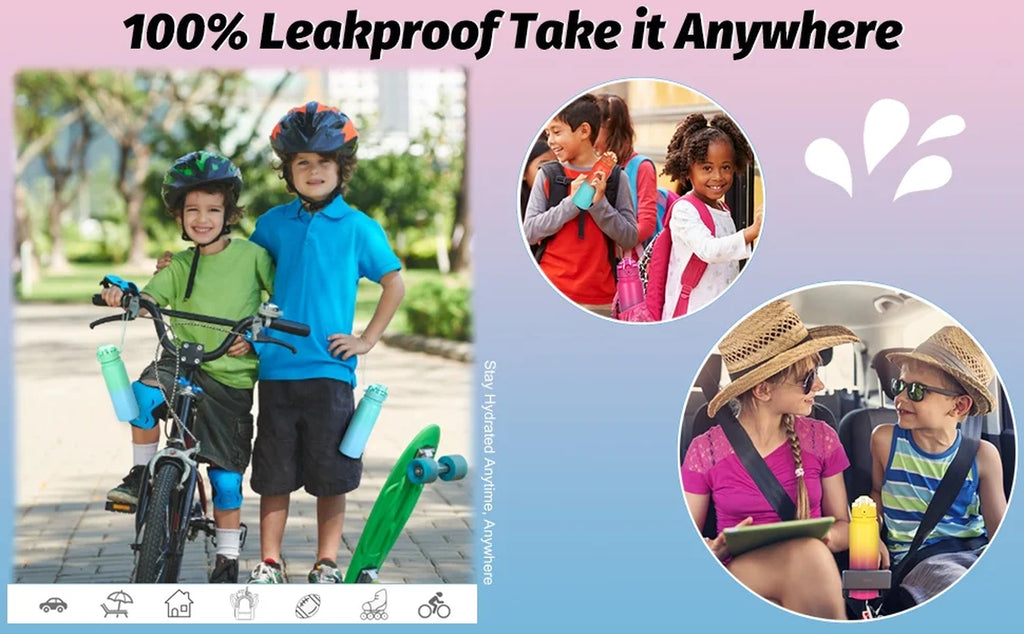 20 oz Insulated Water Bottle with Triple Lid - Leakproof and Durable Design
