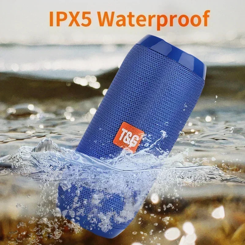 Wireless Portable Bluetooth Speaker with Subwoofer, Waterproof Outdoor Stereo Surround Sound and FM Radio Support