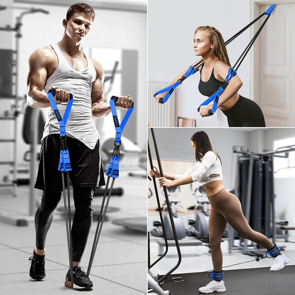 Heavy-Duty Resistance Bands for Strength Training - 300Lbs/360Lb/420Lb with Handles, Door Anchor, and Ankle Straps - Home Gym Fitness Equipment for Men
