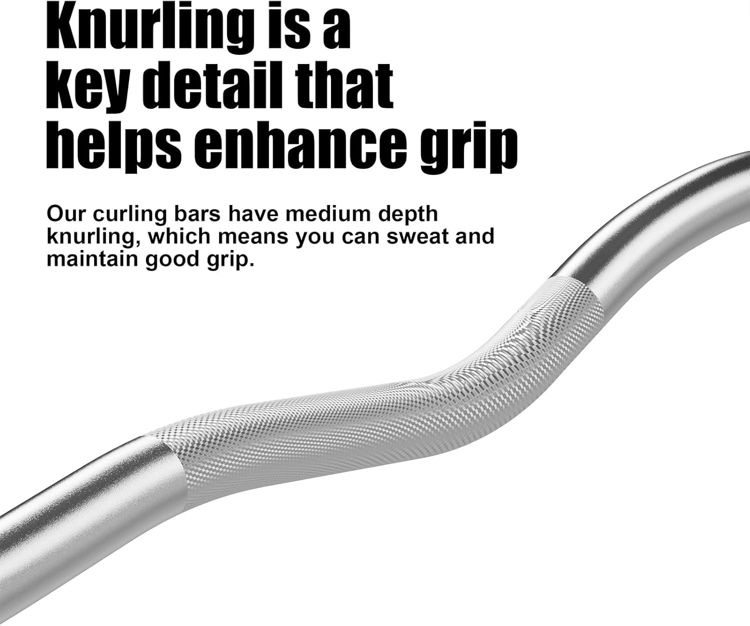 Curl Bar Weightlifting Bar - 47" Carbon Steel Barbell for Bench Press, Powerlifting, and CrossFit Training, 350 lbs Max Load Capacity, Ideal for Home Gym Use