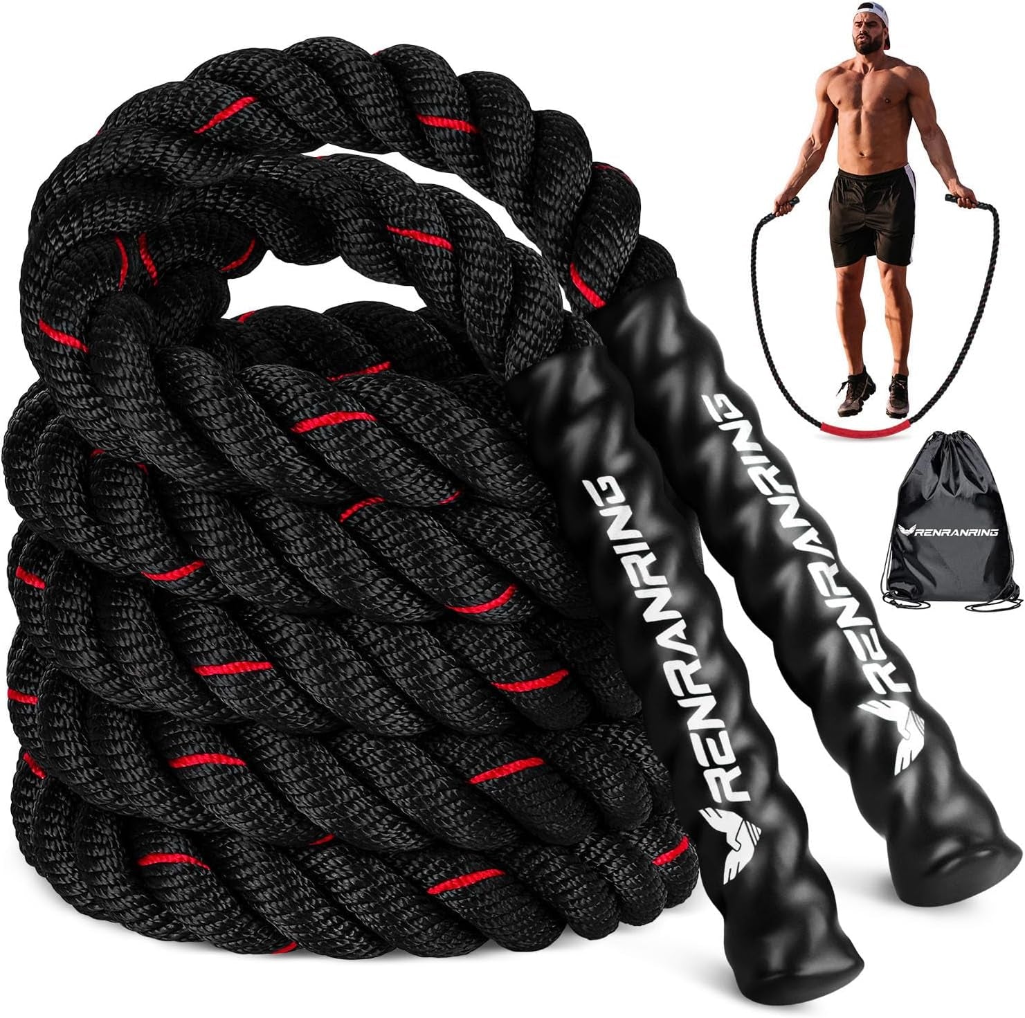 Weighted Jump Rope for Adults - 3Lb, 4Lb, and 5Lb Options for Enhanced Fitness and Strength Training at Home