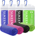 Stay Cool Anywhere: 4 Pack of Premium Microfiber Cooling Towels (40" x 12") - Perfect for Yoga, Sports, Gym, and Outdoor Activities!
