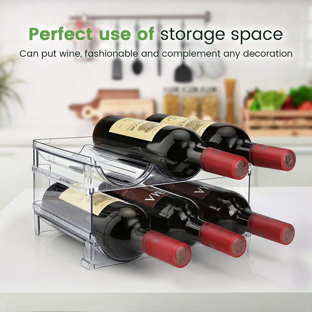 Water Bottle Cabinet Organizer Set - Stackable Storage Racks for Efficient Water Bottle Management (2 Packs)