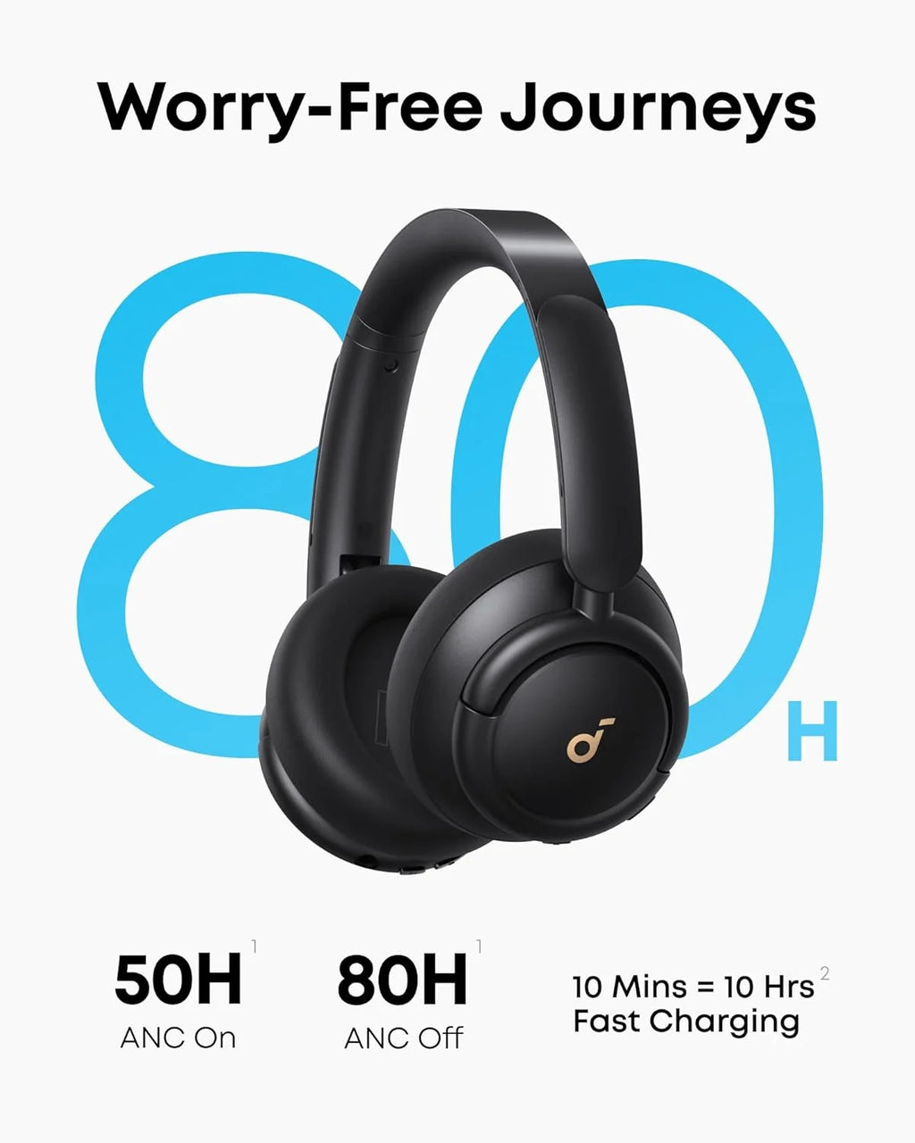 Q30 Hybrid Active Noise Cancelling Headphones with 50 Hours Playtime, High-Resolution Audio, Custom Equalizer, and Bluetooth Multipoint Connectivity