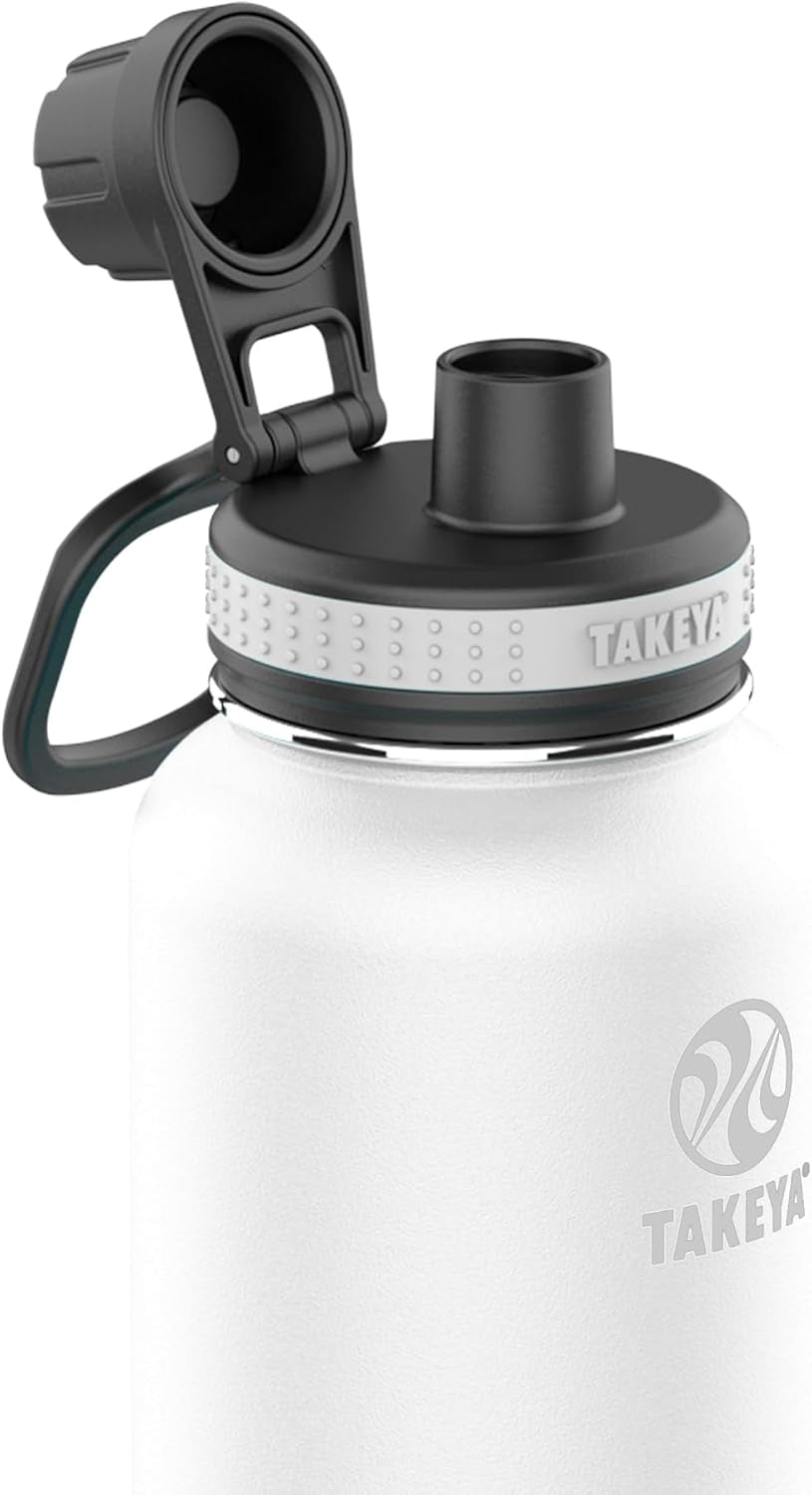 Original 40 oz Vacuum Insulated Stainless Steel Water Bottle - Leakproof BPA-Free Spout Lid - 24-Hour Cold and 12-Hour Hot Retention - Double-Wall Construction - Perfect for Active Lifestyles, White