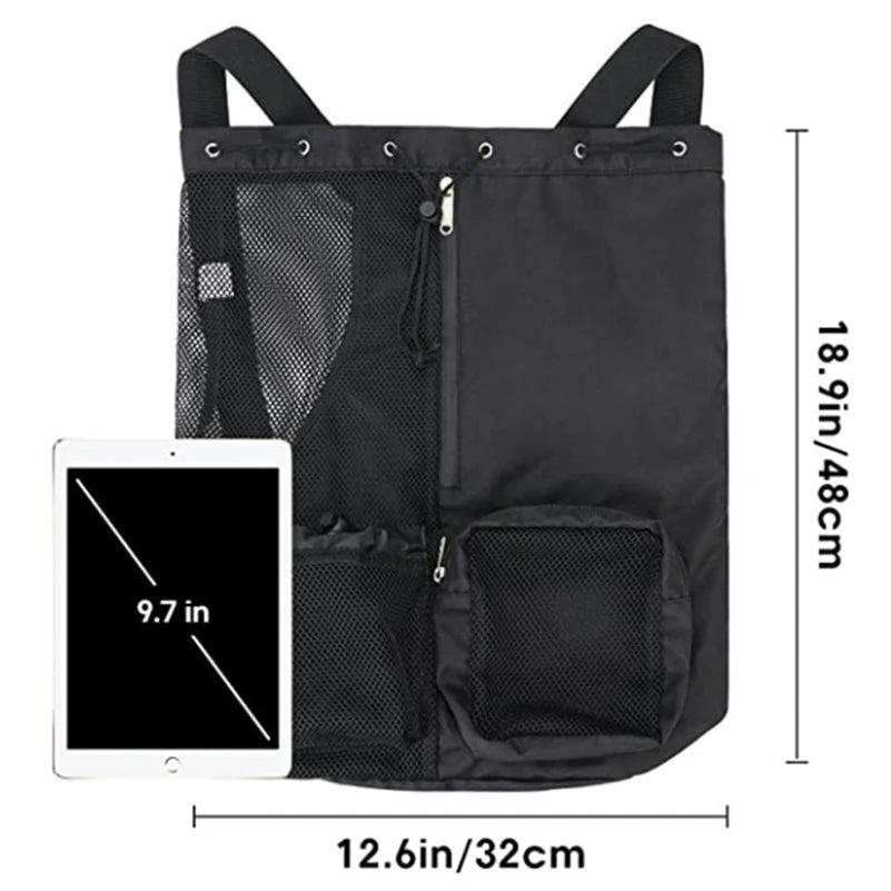 Mesh Drawstring Swim Bag with Wet Pocket - Versatile Backpack for Swimming, Gym, and Fitness Activities