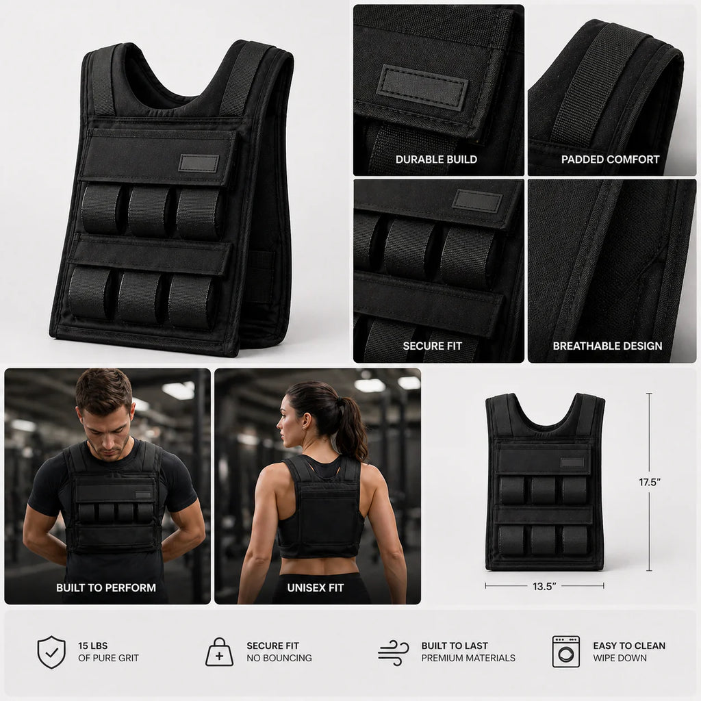 35LB Adjustable Weighted Vest with Iron Weights