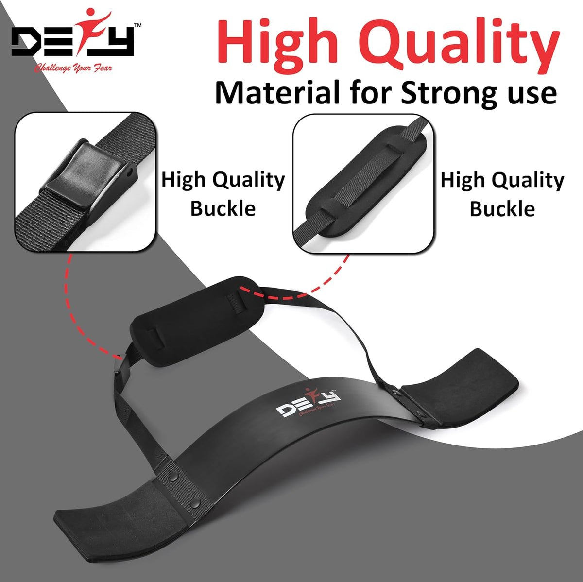 DEFY Adjustable Arm Blaster for Biceps and Triceps with Durable 7mm Aluminum Plate and Neck Pad for Strength Training and Bodybuilding Isolation Curl Machine