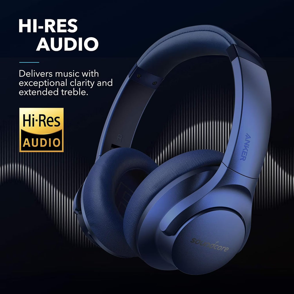 Anker Life Q20 Over-Ear Bluetooth Noise Cancelling Headphones with 60 Hours Playtime, Hi-Res Audio, Deep Bass, and Memory Foam for Travel and Office Use