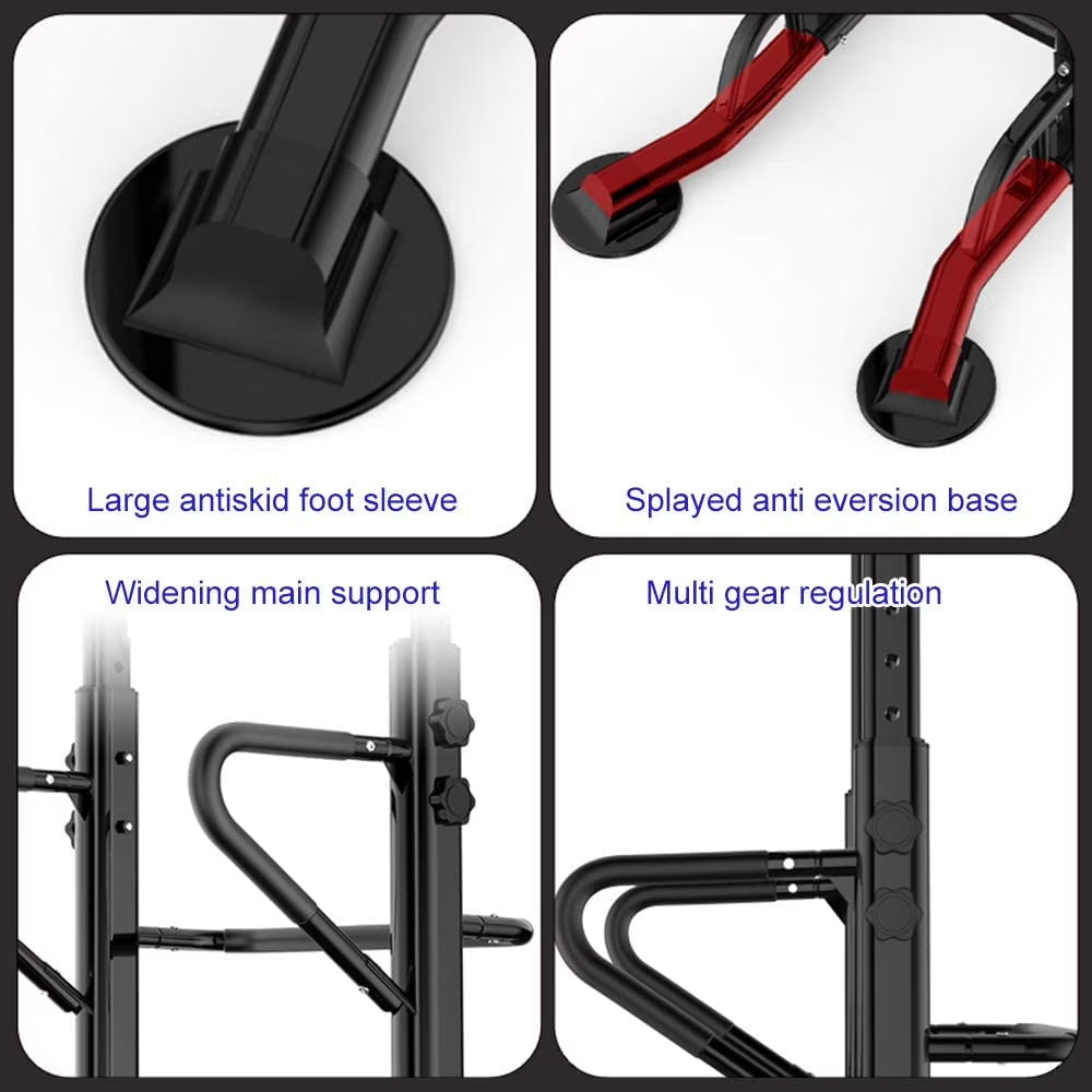 Multi-Function Power Tower Dip Station and Pull-Up Bar for Strength Training - Home and Office Gym Equipment, Black, 330 lbs Capacity