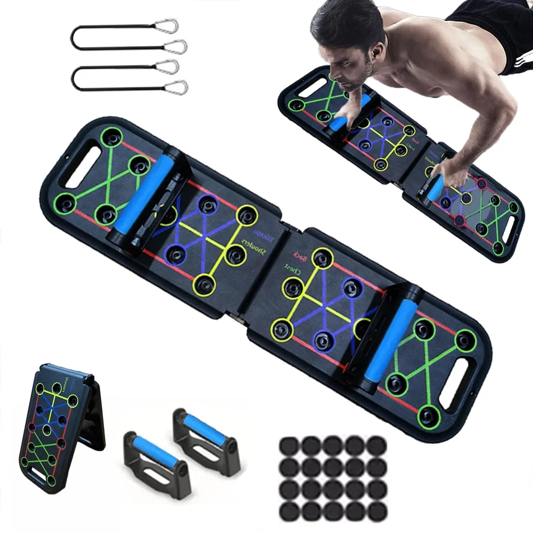 Multifunctional Folding Push-Up Board for Home and Gym Use - Portable Exercise Equipment for Chest and Back Strength Training