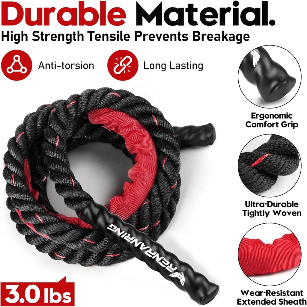 Weighted Jump Rope for Adults - 3Lb, 4Lb, and 5Lb Options for Enhanced Fitness and Strength Training at Home