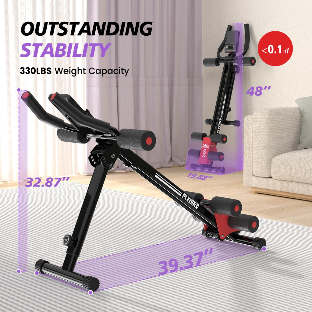 Adjustable Full Body Strength Training Equipment with Foldable Waist Trainer and 330 lb Capacity