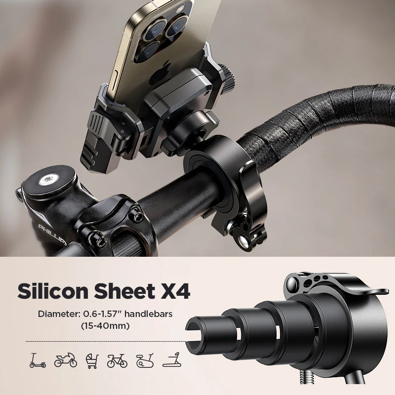 Joyroom 360° Rotatable Bike and Motorcycle Phone Mount for 4.7-7.0” Devices, Compatible with Electric Scooters, Mountain, and Dirt Bikes