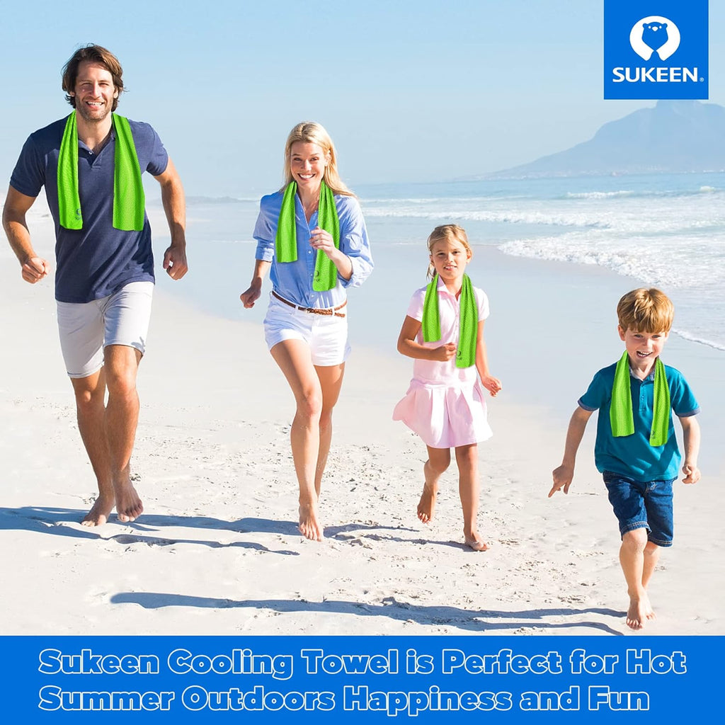 Stay Cool Anywhere: 4 Pack of Premium Microfiber Cooling Towels (40" x 12") - Perfect for Yoga, Sports, Gym, and Outdoor Activities!