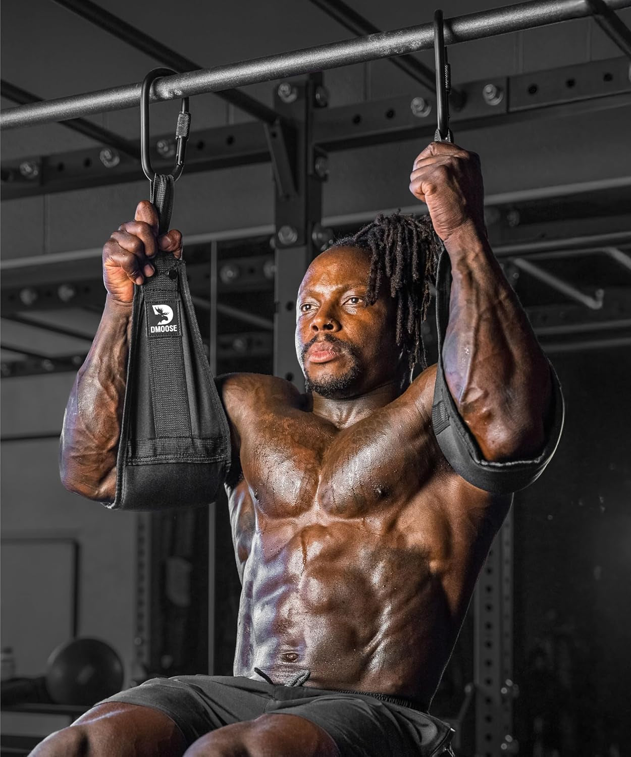 Professional Hanging Ab Straps for Pull-Up Bar & Core Strength Training - Soft Padded Exercise Straps for Ab Swings & Leg Raises, Includes 2 Steel Carabiners - Ideal Abs Equipment for Home & Gym Use
