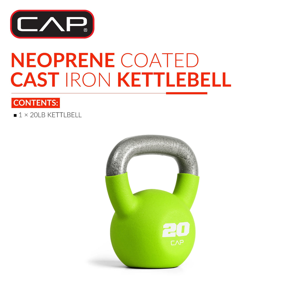 20 lb Neoprene Coated Kettlebell in Green
