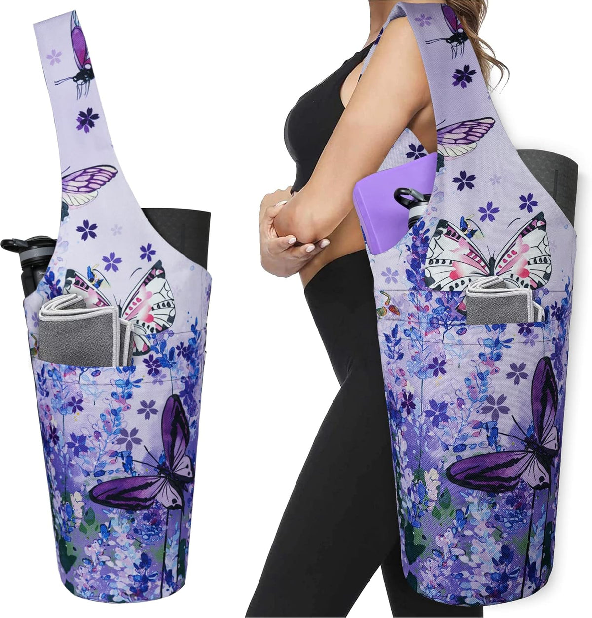 Yoga Mat Tote Bag with Pockets - Spacious and Versatile Carrier for Most Yoga Mats and Accessories