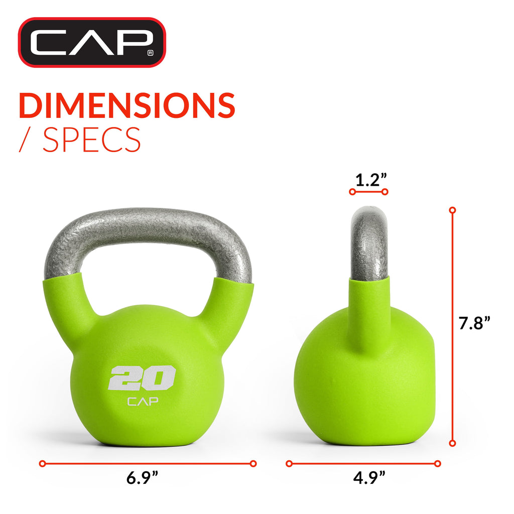 20 lb Neoprene Coated Kettlebell in Green