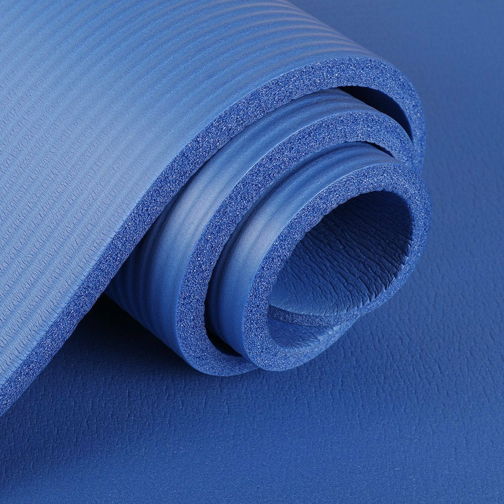 Premium 10mm Extra Thick NBR Yoga and Pilates Mat with Carry Bag and Strap - 72" x 24"