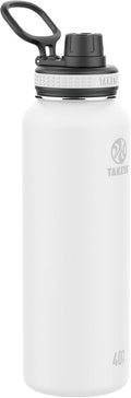 Original 40 oz Vacuum Insulated Stainless Steel Water Bottle - Leakproof BPA-Free Spout Lid - 24-Hour Cold and 12-Hour Hot Retention - Double-Wall Construction - Perfect for Active Lifestyles, White