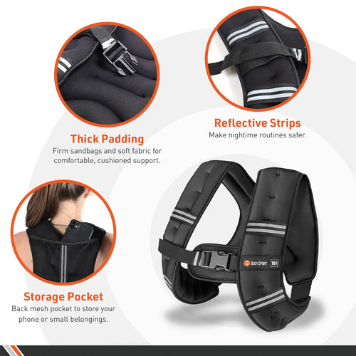 15 lb Adjustable Weighted Vest for Strength Training, Running, Walking, and Endurance Workouts