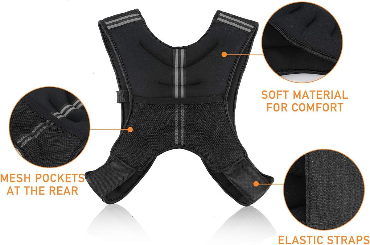 ZELUS Adjustable Weighted Vest - Available in 6 lbs, 8 lbs, and 12 lbs