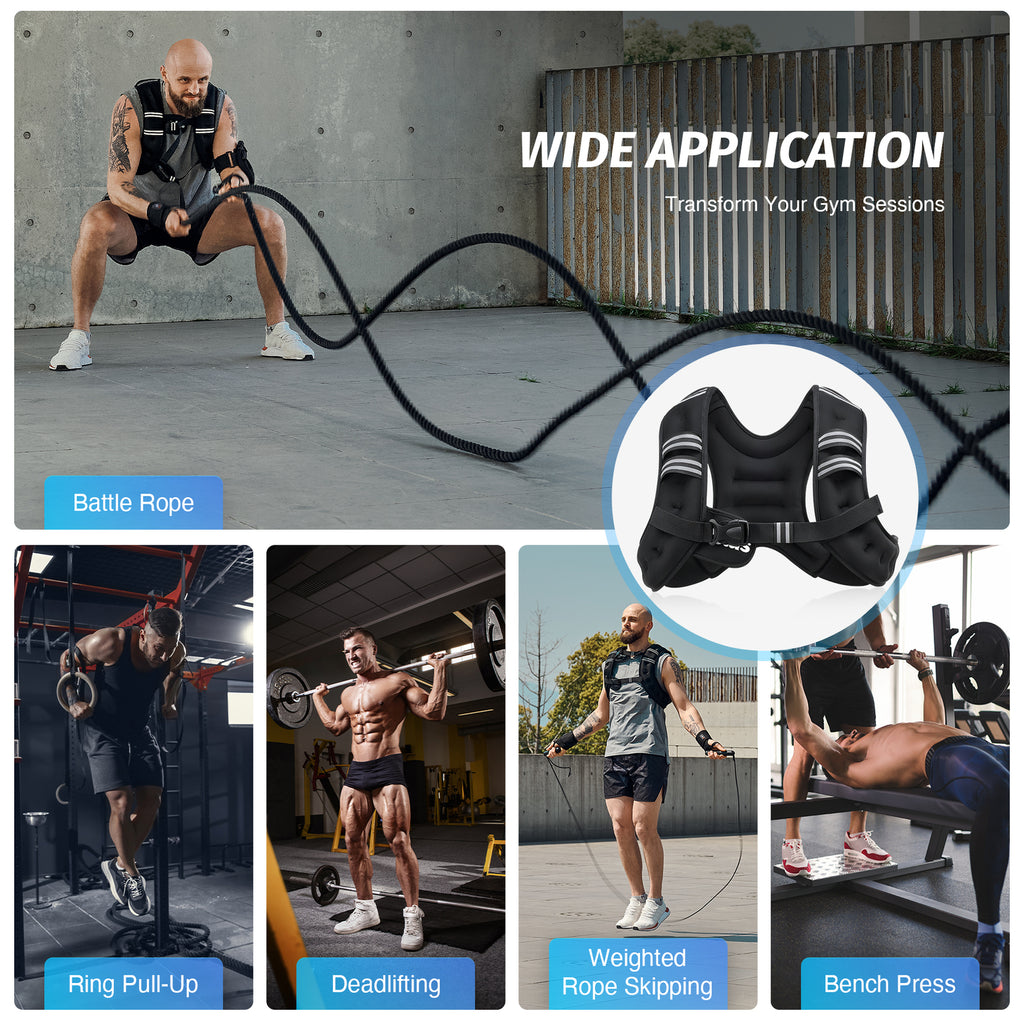 ZELUS Adjustable Weighted Vest - Available in 6 lbs, 8 lbs, and 12 lbs
