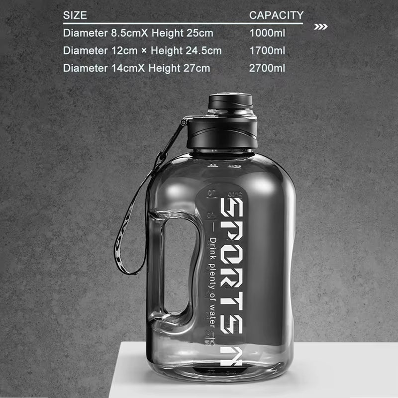 2.7L/1.7L Insulated Water Bottles with Straw - Leakproof Fitness Bottles for Gym, Travel, Hiking, and Camping for Men and Women