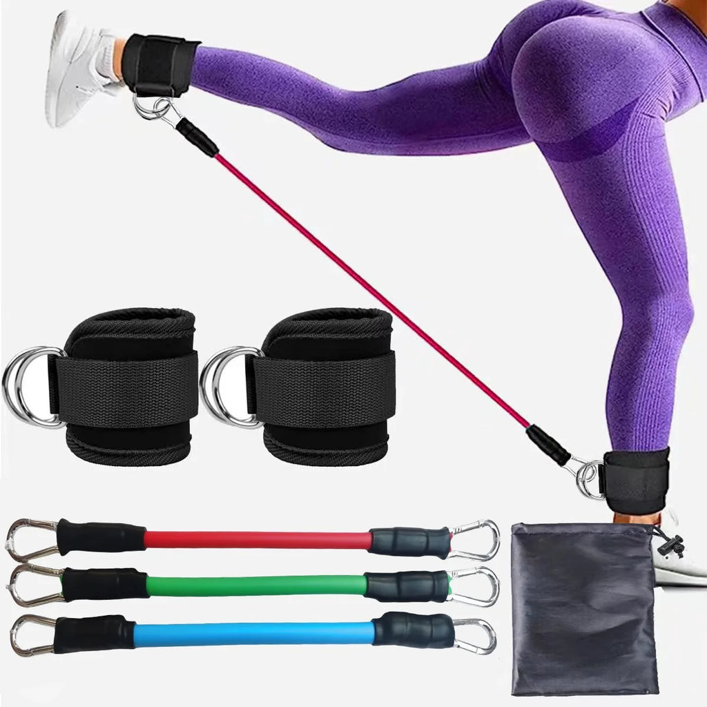Adjustable Ankle Resistance Bands with Cuffs for Comprehensive Leg and Glute Workouts - Portable Exercise Equipment for Home Gym, Yoga, and Strength Training