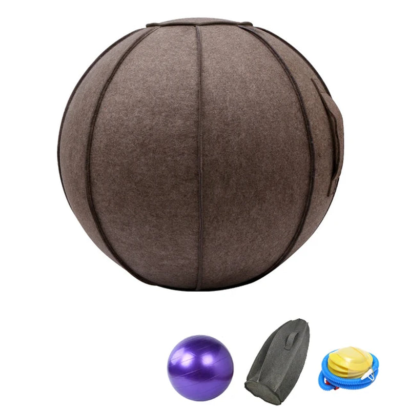 Linen Yoga Ball Cover and 65Cm Yoga Ball with Pump for Home Gym, Pilates, and Fitness Training