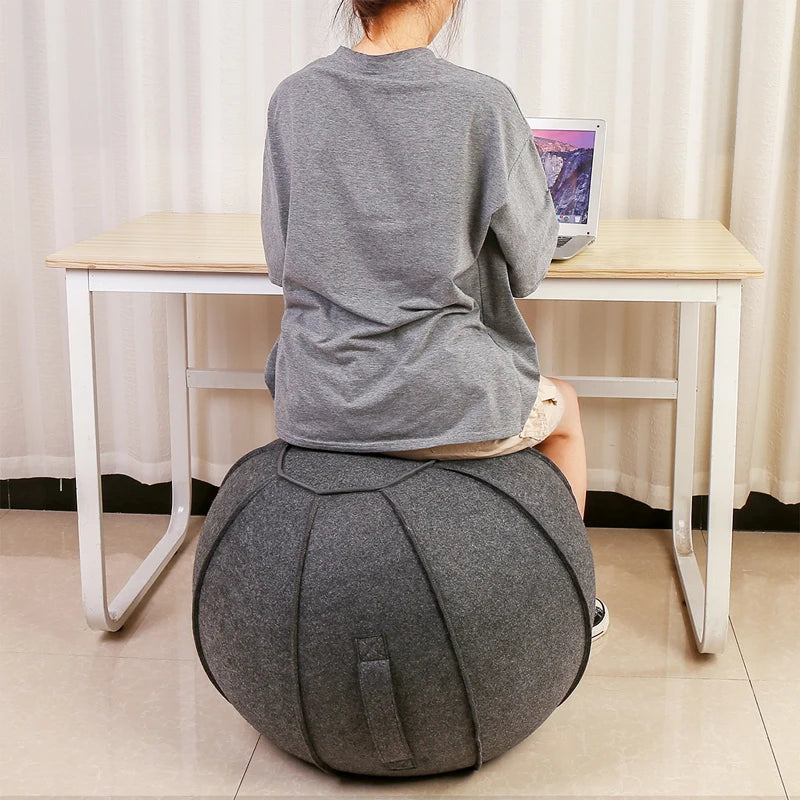Linen Yoga Ball Cover and 65Cm Yoga Ball with Pump for Home Gym, Pilates, and Fitness Training
