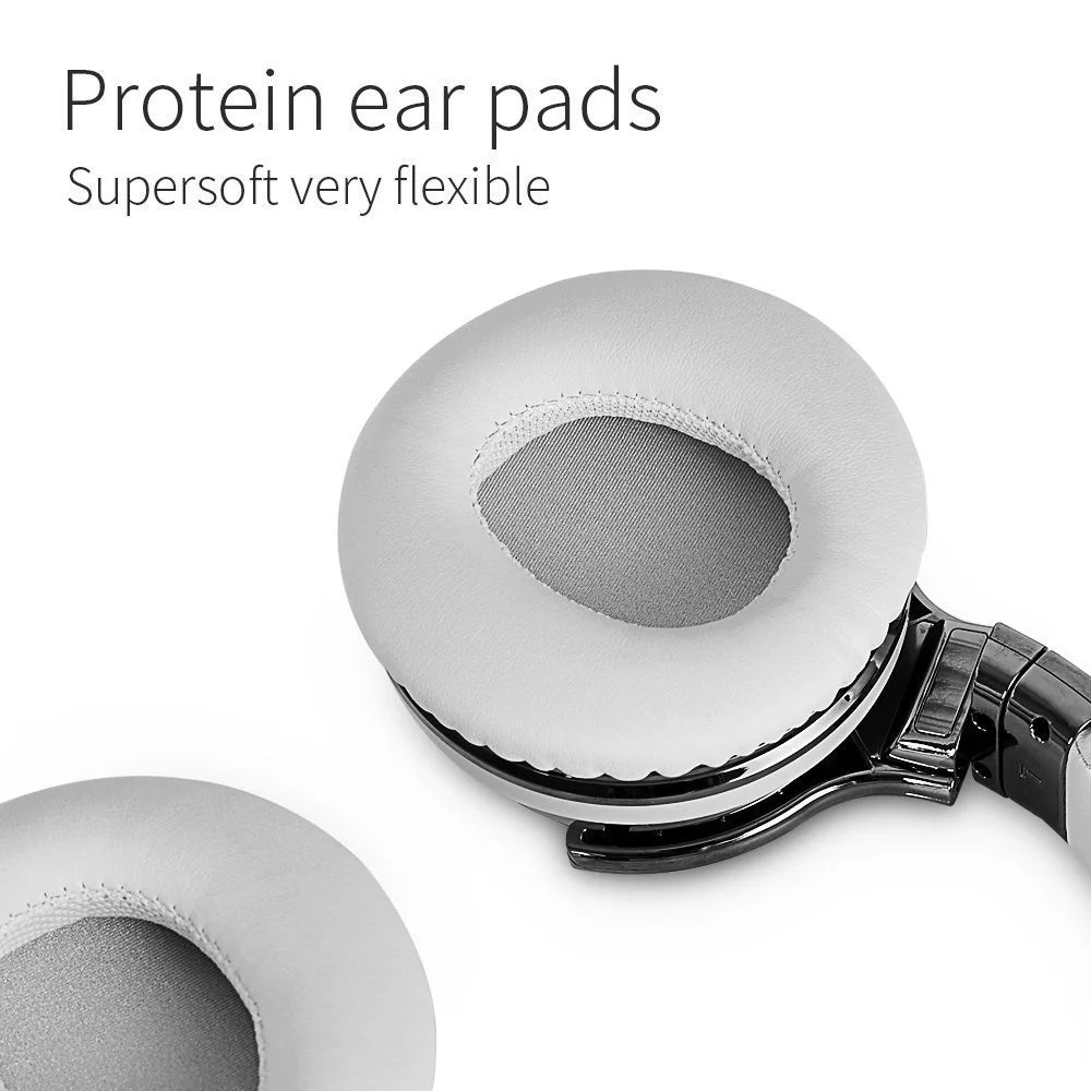 E7 Bluetooth Active Noise Cancelling Over-Ear Headphones with Microphone and Deep Bass (White)