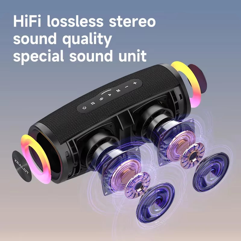 S56 40W Bluetooth Speaker with Enhanced Bass and IPX6 Waterproof Rating for Outdoor and Camping Applications