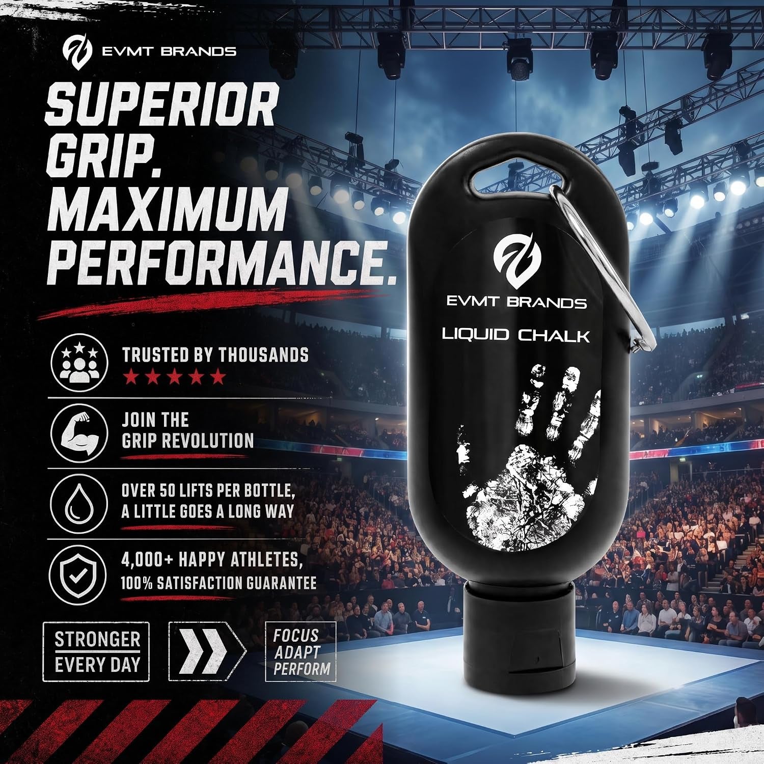 Liquid Chalk - Mess-Free Grip Solution for Weightlifting, Gymnastics, Rock Climbing, and Dance. Sweat-Resistant and Long-Lasting Performance.