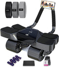 Ab Roller Home Gym Equipment with 4-Wheel Muscle Roller, Automatic Rebound, Yoga Stretching Strap, 3 Resistance Bands, Comfortable Elbow Support, Non-Slip Handles, and Built-In Workout Tracker