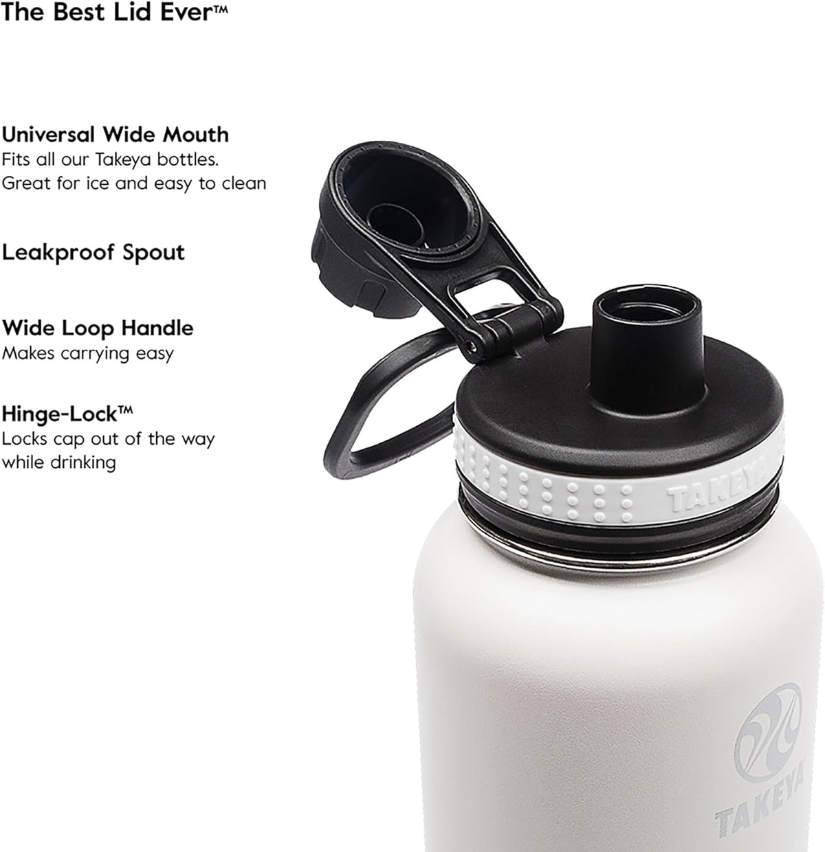 Original 40 oz Vacuum Insulated Stainless Steel Water Bottle - Leakproof BPA-Free Spout Lid - 24-Hour Cold and 12-Hour Hot Retention - Double-Wall Construction - Perfect for Active Lifestyles, White