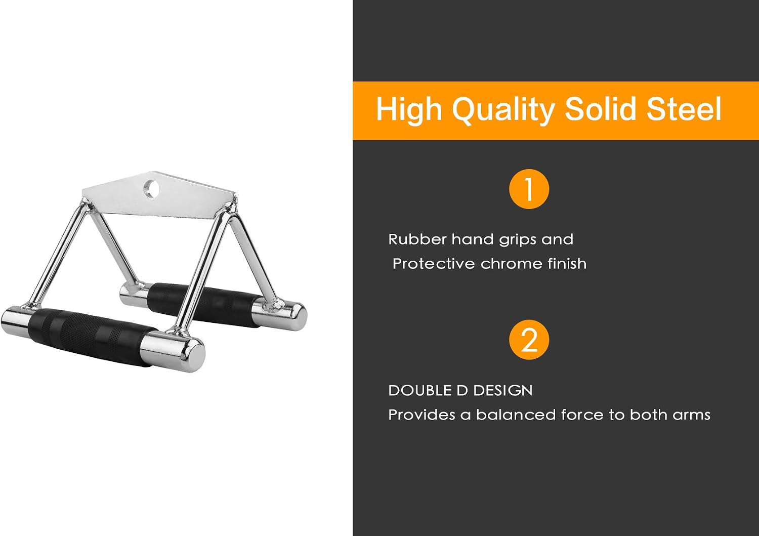 Double D Handle Cable Attachment - V-Shaped Handle for Gym Strength Training and Fitness Equipment