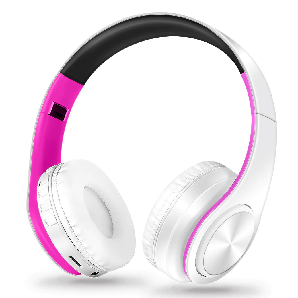 Bluetooth Wireless Stereo Headphones with Foldable Design, Integrated Microphone, and Sport Features for MP3 Players