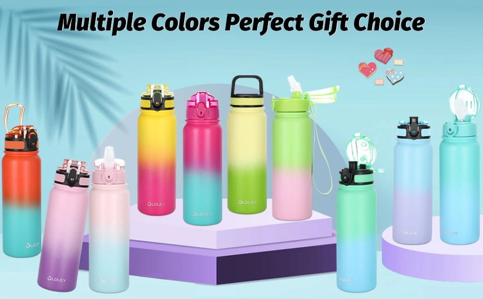 20 oz Insulated Water Bottle with Triple Lid - Leakproof and Durable Design