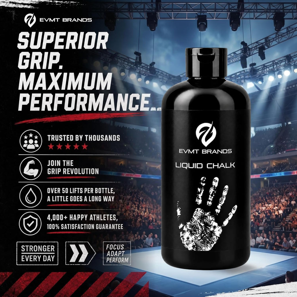 Liquid Chalk, Mess Free Gym Chalk for Weightlifting, Gymnastics, Rock Climbing, Dancing. Sweat Resistant and Long Lasting for Stronger Grip.