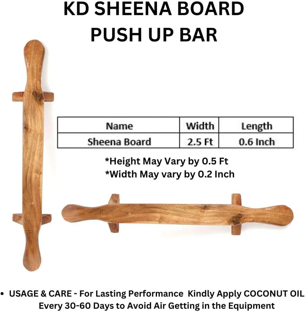 Shena Push-Up Bar Fitness Indian Club Meel Karla Katai - Durable Wooden Equipment, 2.5 Ft, Assorted