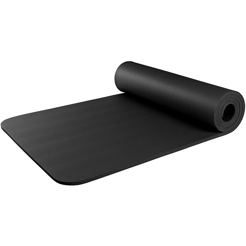Premium 10mm Extra Thick NBR Yoga and Pilates Mat with Carry Bag and Strap - 72" x 24"
