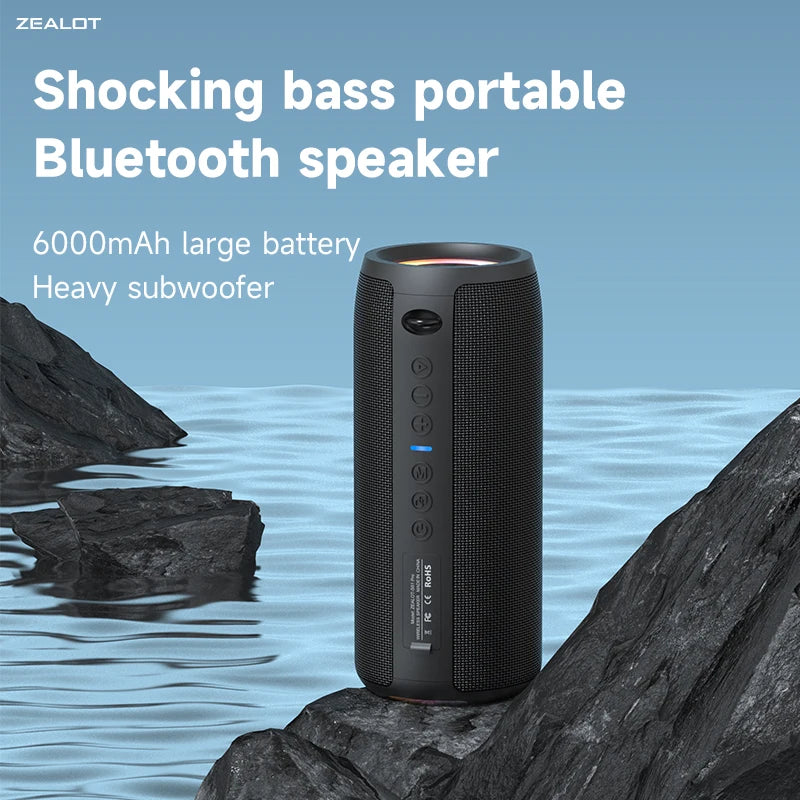 S51Pro 40W High-Power Bluetooth Speaker with 3D Stereo Bass, Portable IPX5 Waterproof Design, TWS Compatible Boom Box