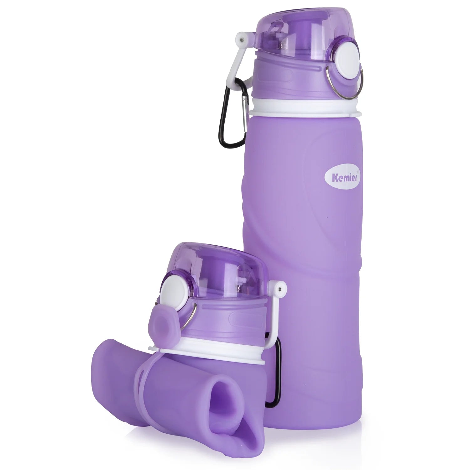 Collapsible Silicone Water Bottle - 750ml, Medical Grade, BPA-Free, Roll-Up Design, 26oz, Leak-Proof, Foldable for Sports and Outdoor Use